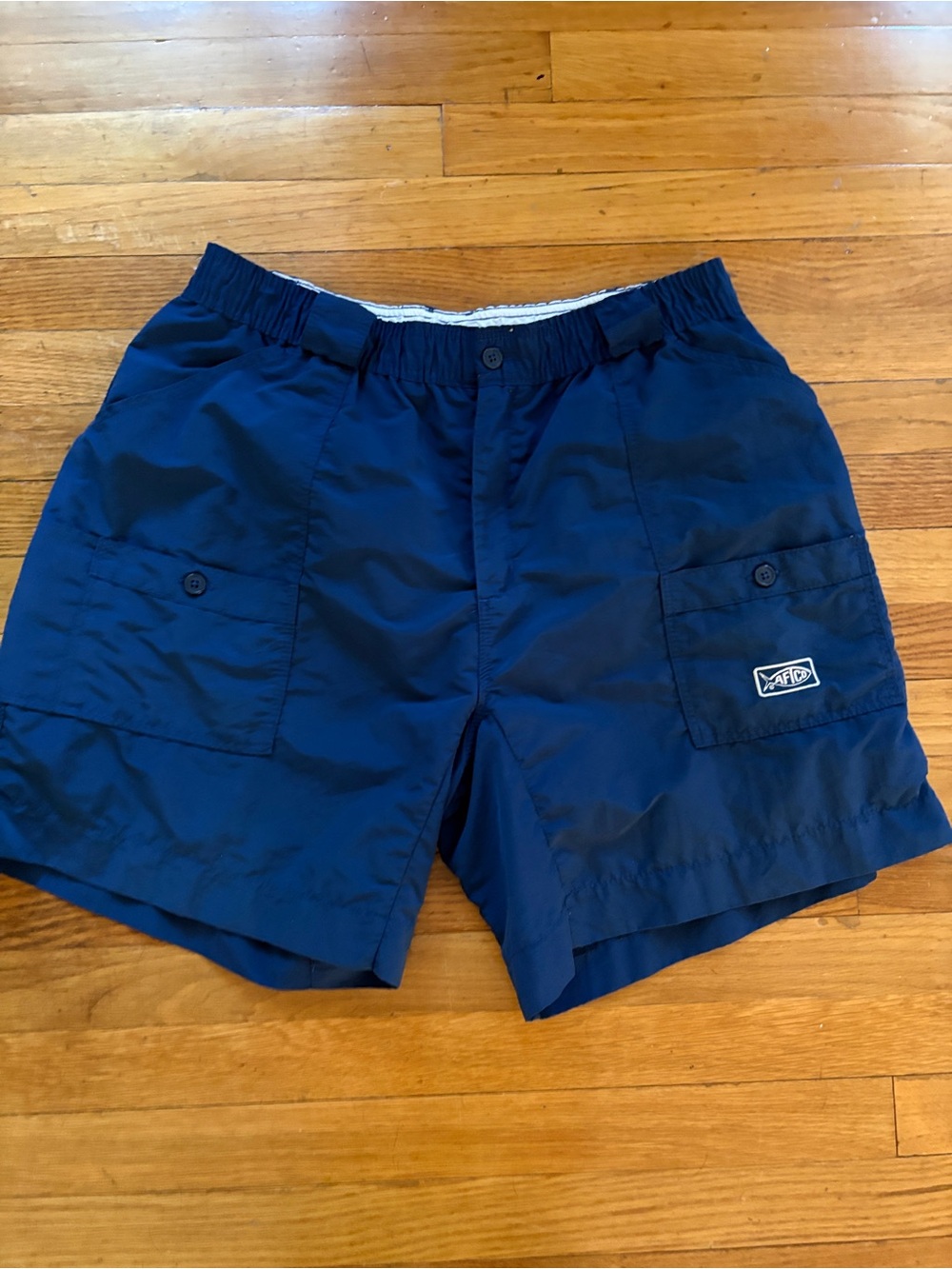AFTCO Bluewater Original Fishing Shorts Men's 38 Nylon Cargo Pockets 5" Inseam